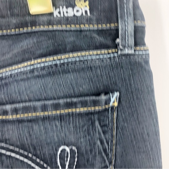 Kitson Flare Boot Cut Leg Jeans Womens 28 Dark Wash K0010AK (Rock Mo) Deep Y2K - Picture 4 of 7